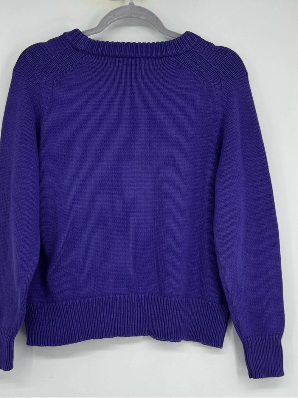 Women’s J Crew Size Small Purple Chunky Knit Cotton/Polyamide Crew Neck Sweater